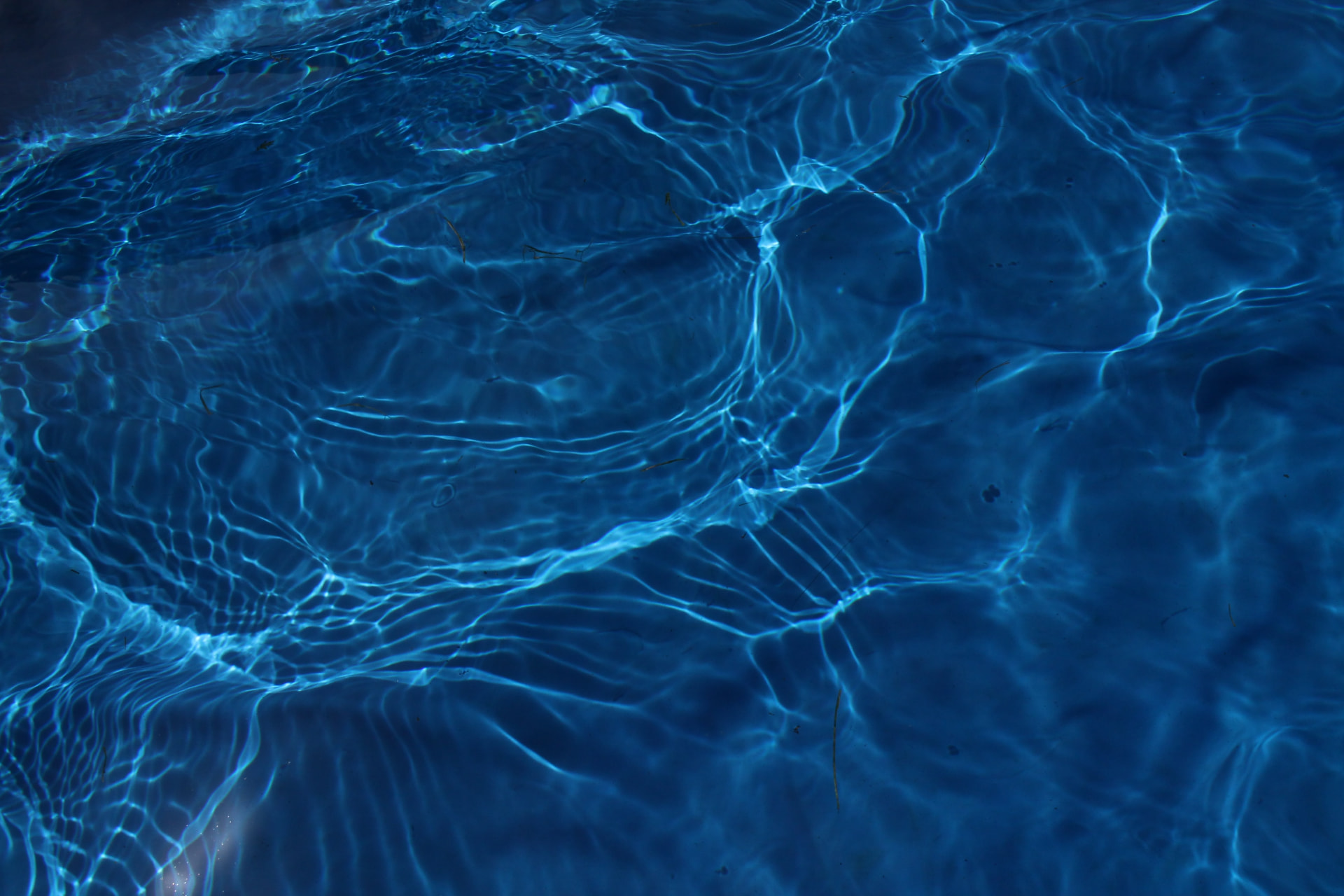 Close-up of clear blue pool water